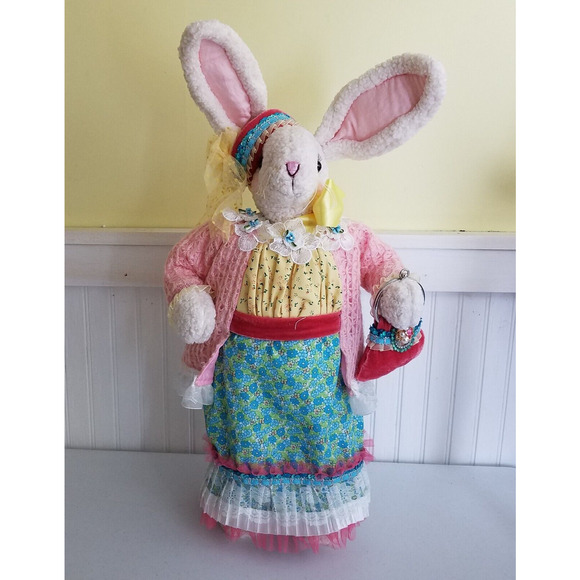 Karen Didion Originals Spring Collection Bunny Figurine 20in Glam Elegant Easter - Picture 1 of 4